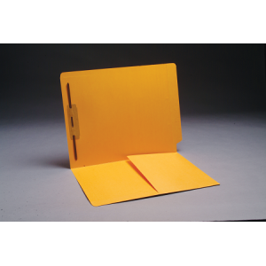 Gold Color File Folders, Full Cut End Tab, Letter Size, 1/2 Pocket Inside Front, Single Fastener (Box of 50)