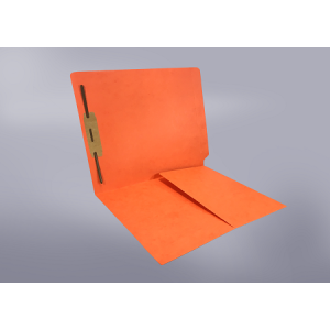 Orange Color File Folders, Full Cut End Tab, Letter Size, 1/2 Pocket Inside Front, Single Fastener (Box of 50)