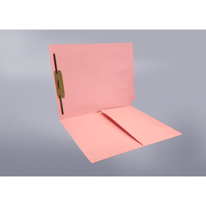 Pink Color File Folders, Full Cut End Tab, Letter Size, 1/2 Pocket Inside Front, Single Fastener (Box of 50)