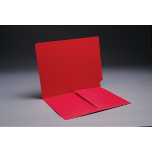 Red Color File Folders, Full Cut End Tab, Letter Size, 1/2 Pocket Inside Front (Box of 50)