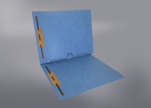 Blue Color File Folders, Full Cut End Tab, Letter Size, Full Back Pocket, Double Fastener (Box of 50)