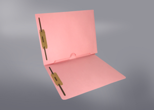 Pink Color File Folders, Full Cut End Tab, Letter Size, Full Back Pocket, Double Fastener (Box of 50)