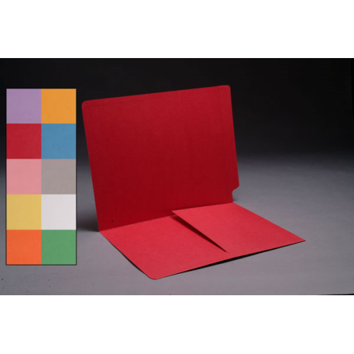 Color File Folders, Full Cut End Tab, Letter Size, 1/2 Pocket Inside Front (Box of 50)