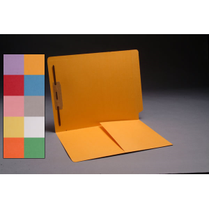 Color File Folders, Full Cut End Tab, Heavy Duty Letter Size, 1/2 Pocket Inside Front, Single Fastener (Box of 50)
