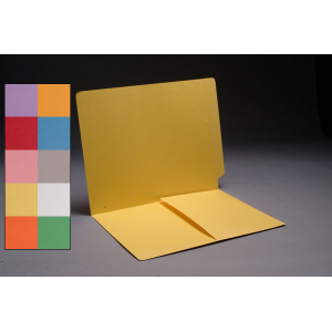 Color File Folders, Full Cut End Tab, Heavy Duty Letter Size, 1/2 Pocket Inside Front (Box of 50)