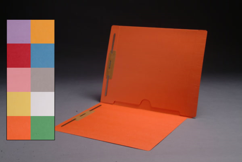 Color File Folders, Full Cut End Tab, Letter Size, Full Back Pocket, Double Fastener (Box of 50)